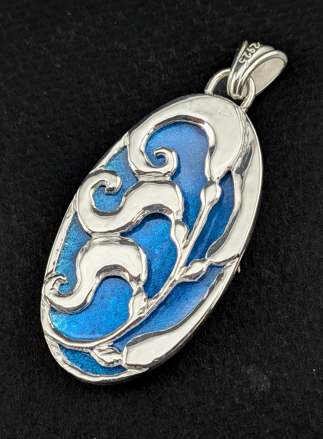 Humpback Whale Cloisonne Pendant *reserved*