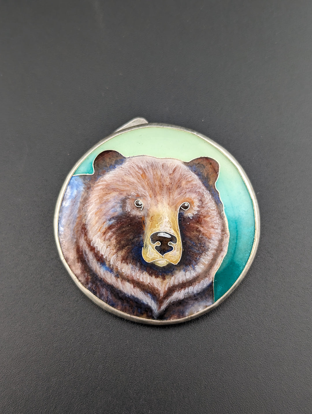 Cloisonné Grizzly Bear Pendant/Pin