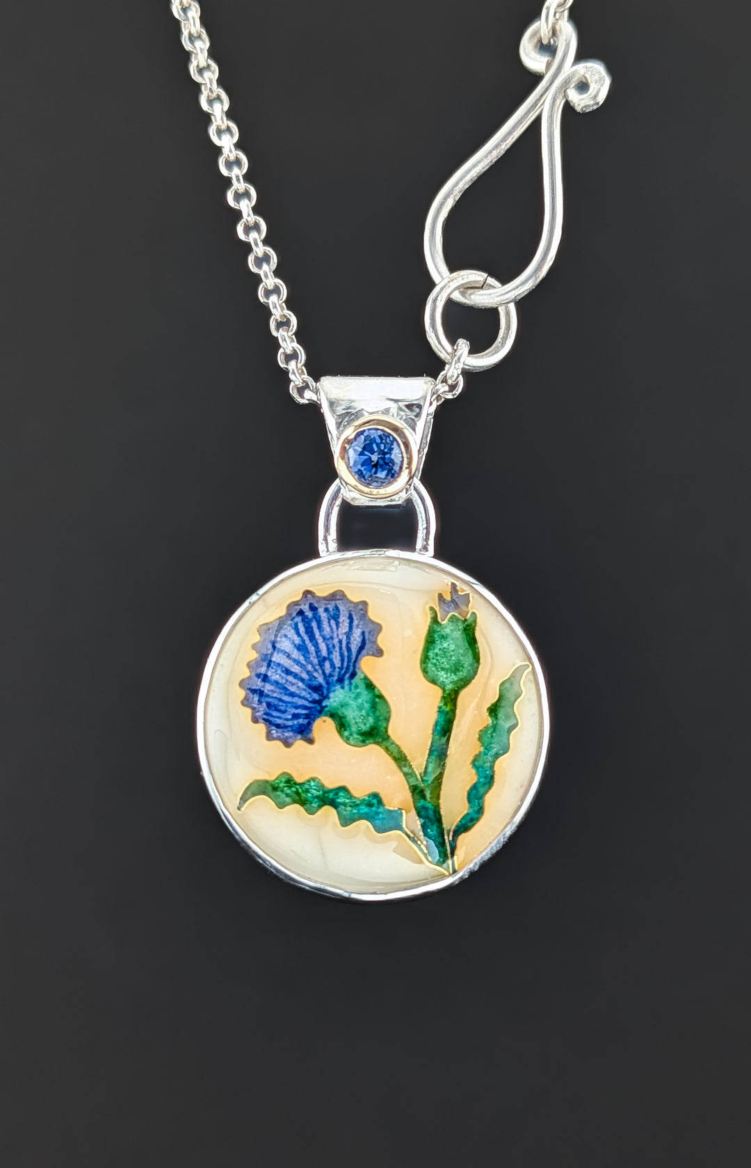 Thistle Cloisonne Pendant
