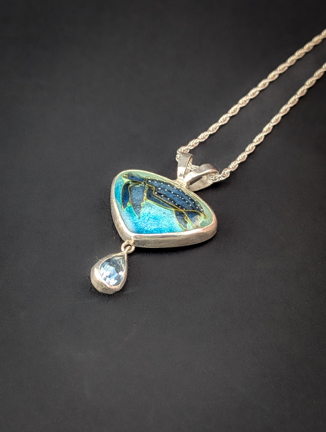 Leatherback Sea Turtle cloisonné pendant