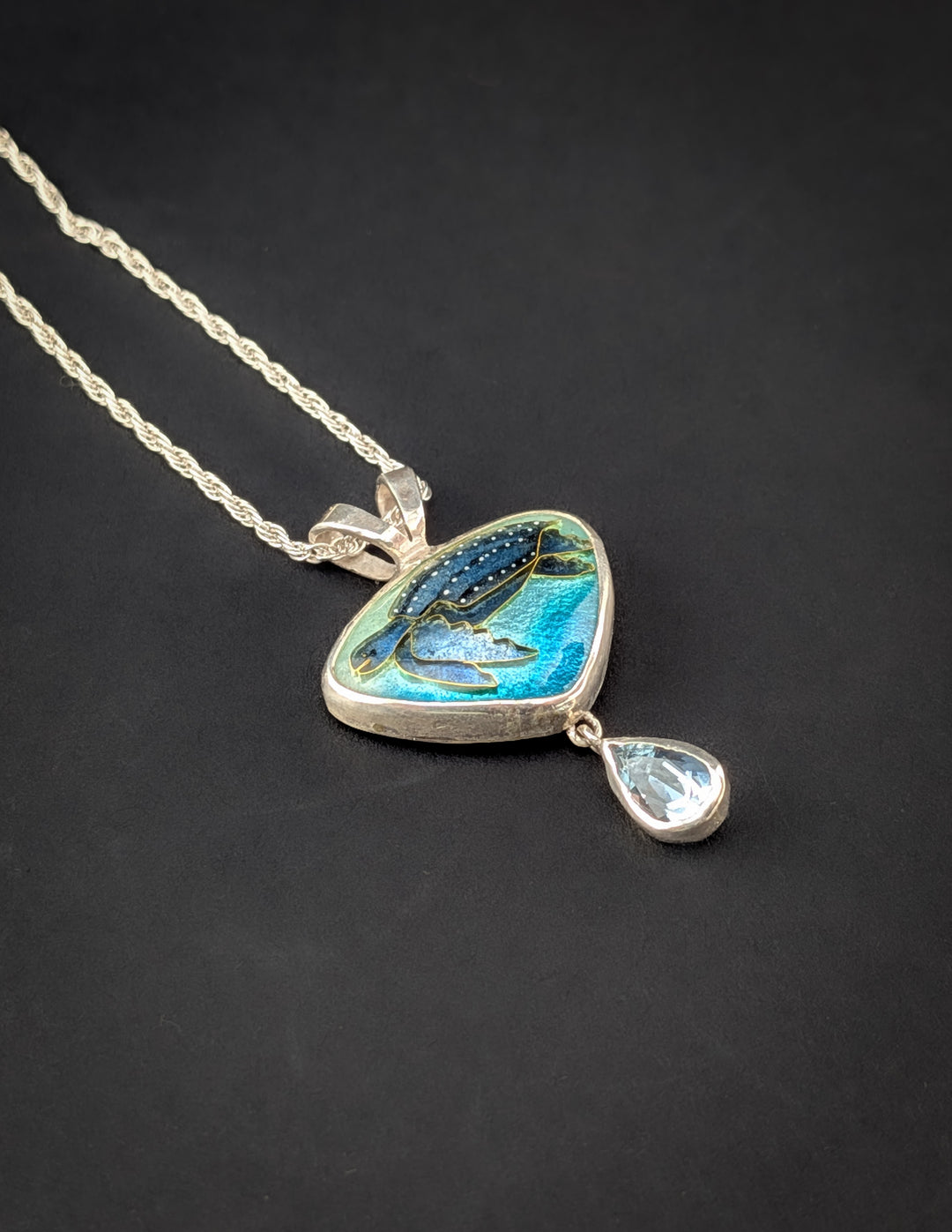 Leatherback Sea Turtle cloisonné pendant