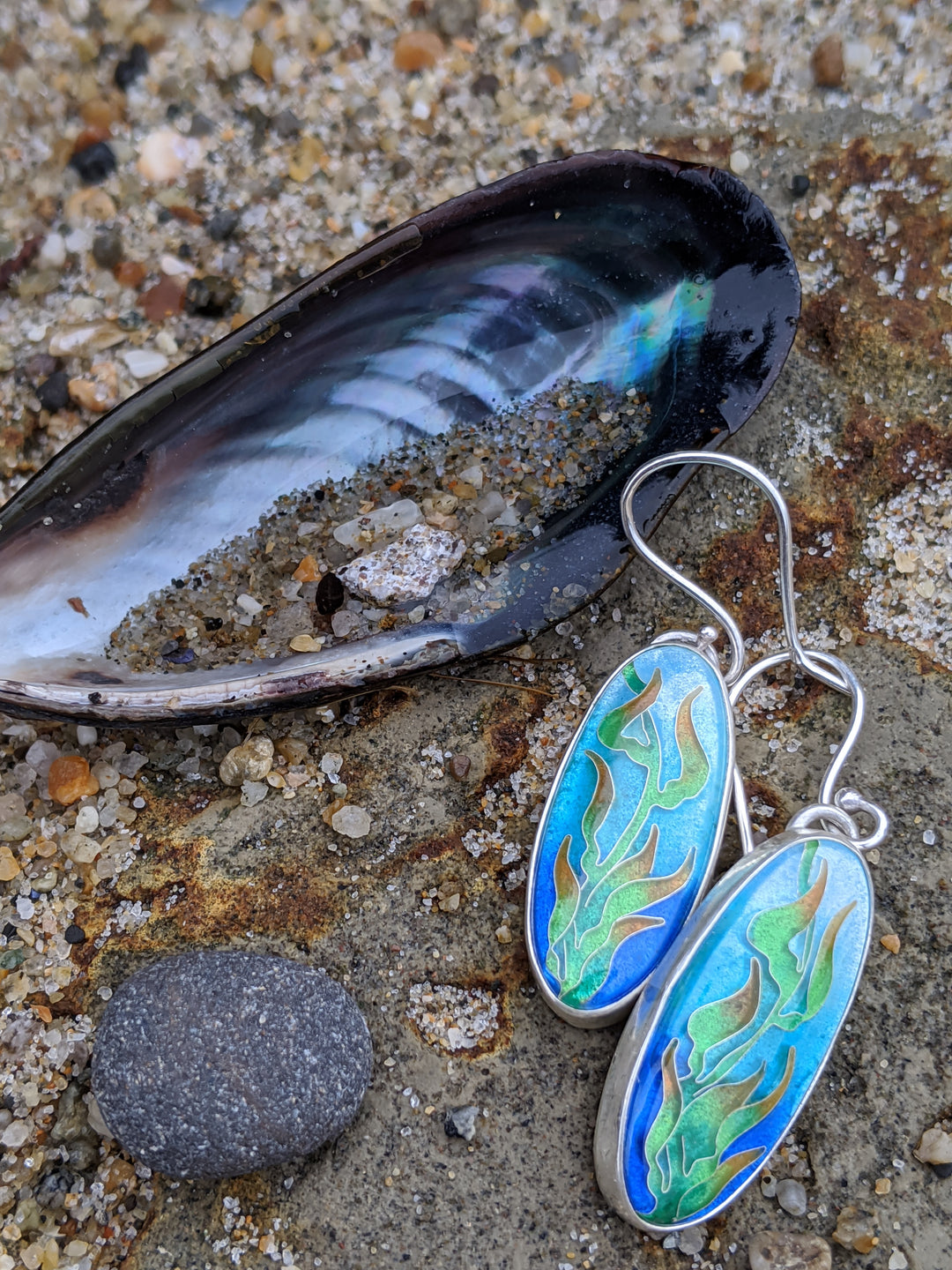 Oval Giant Kelp Earring