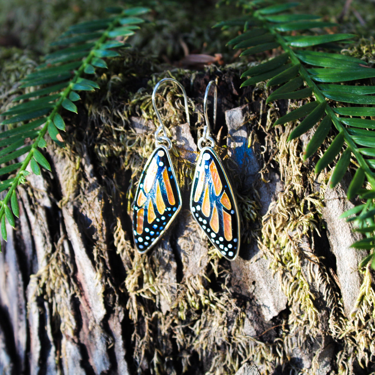 Sienna Sky Earrings: 3-D Monarch Butterfly - Helen Winnemore's
