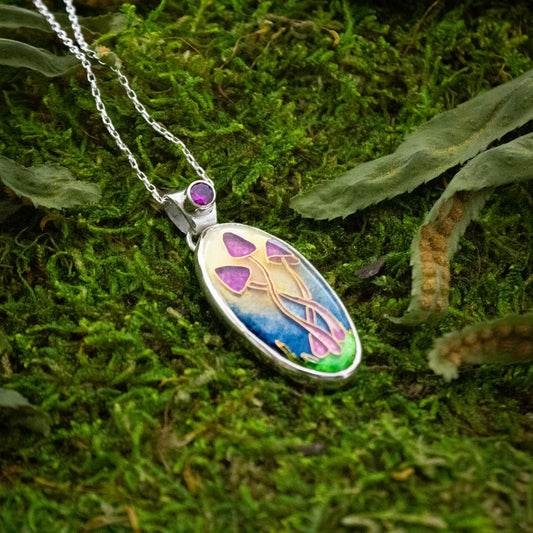Garnet Mycena Pendant