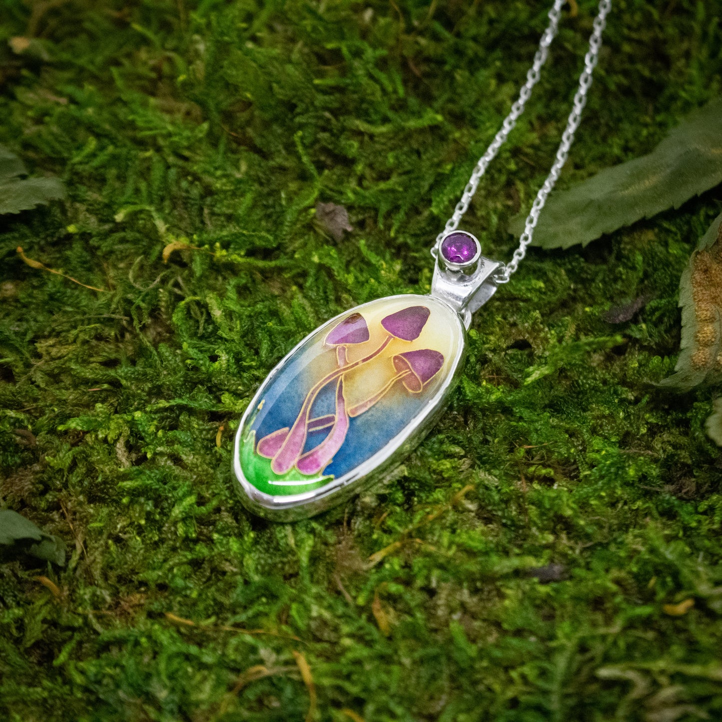 Garnet Mycena Pendant